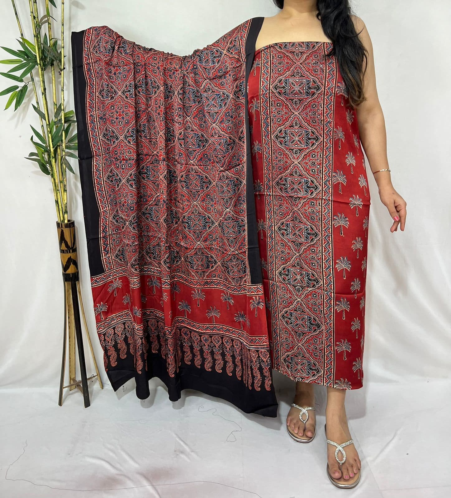 Ajrakh Print Modal Silk Suit — Piece 1
