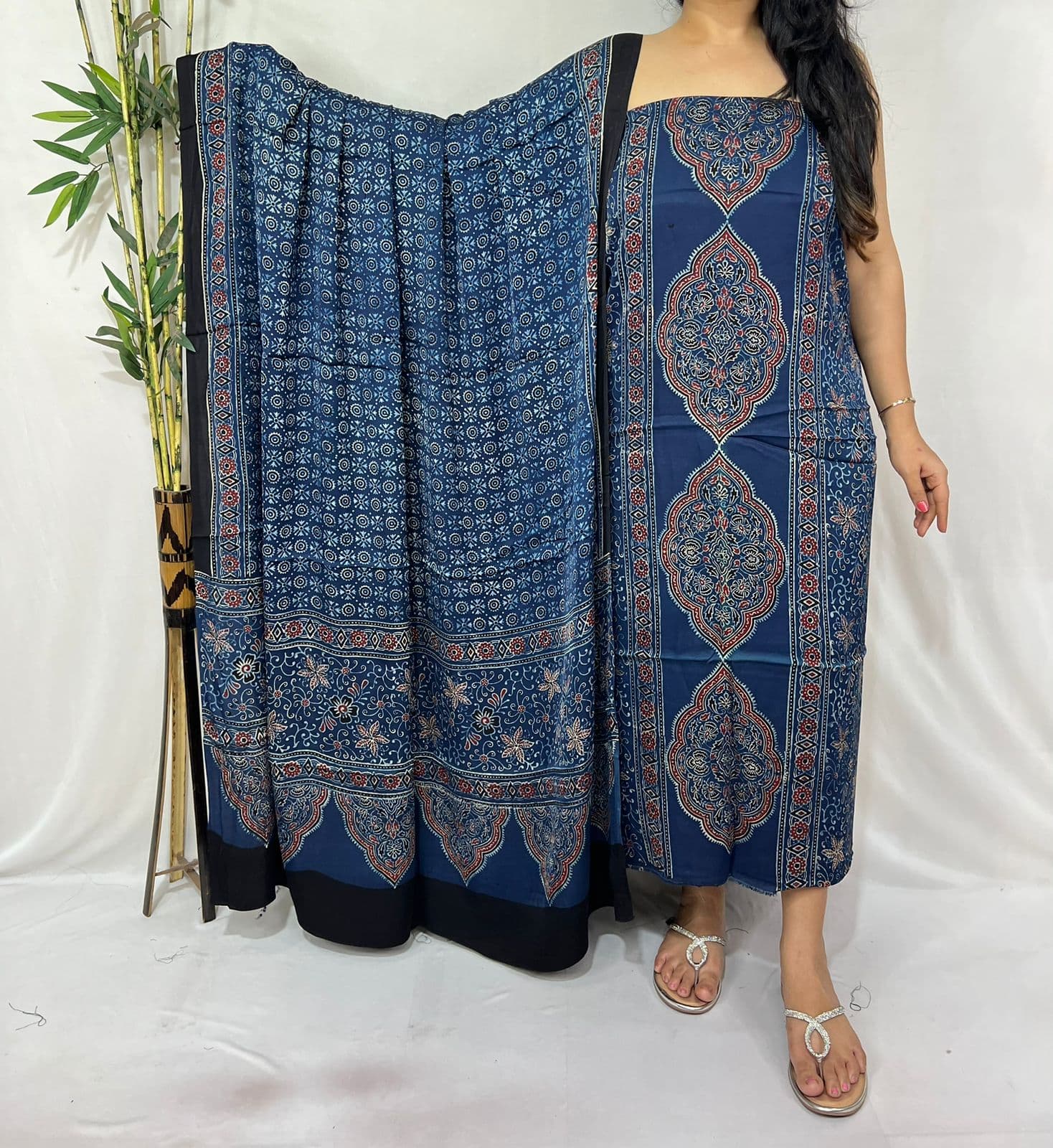 Ajrakh Print Modal Silk Suit — Piece 2