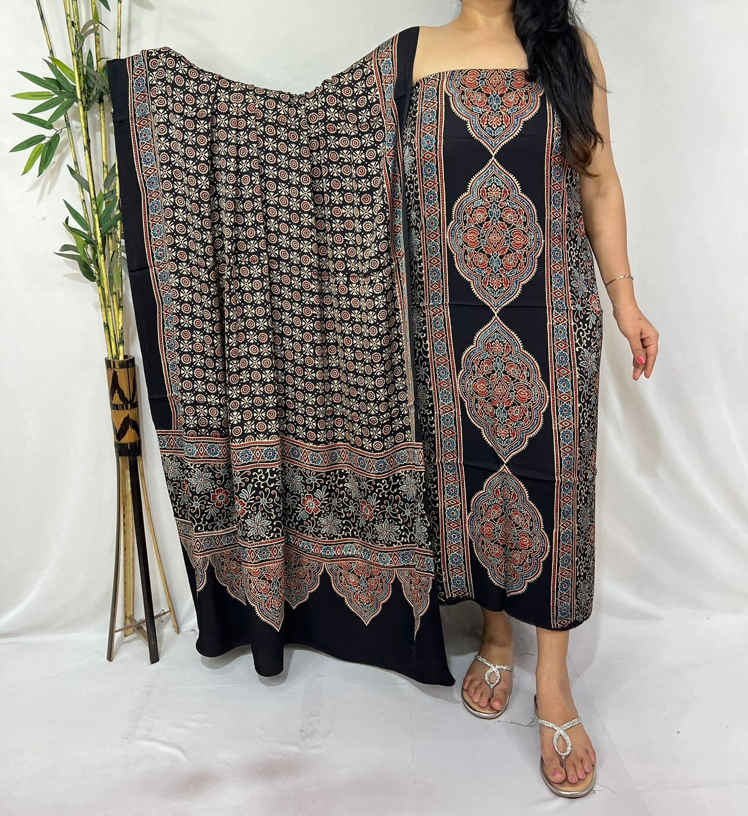 Ajrakh Print Modal Silk Suit — Piece 5