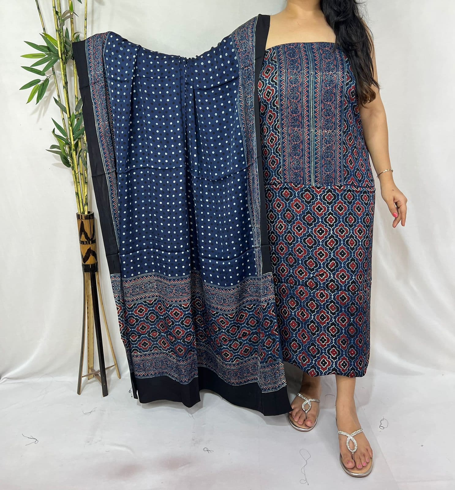Ajrakh Print Modal Silk Suit — Piece 8