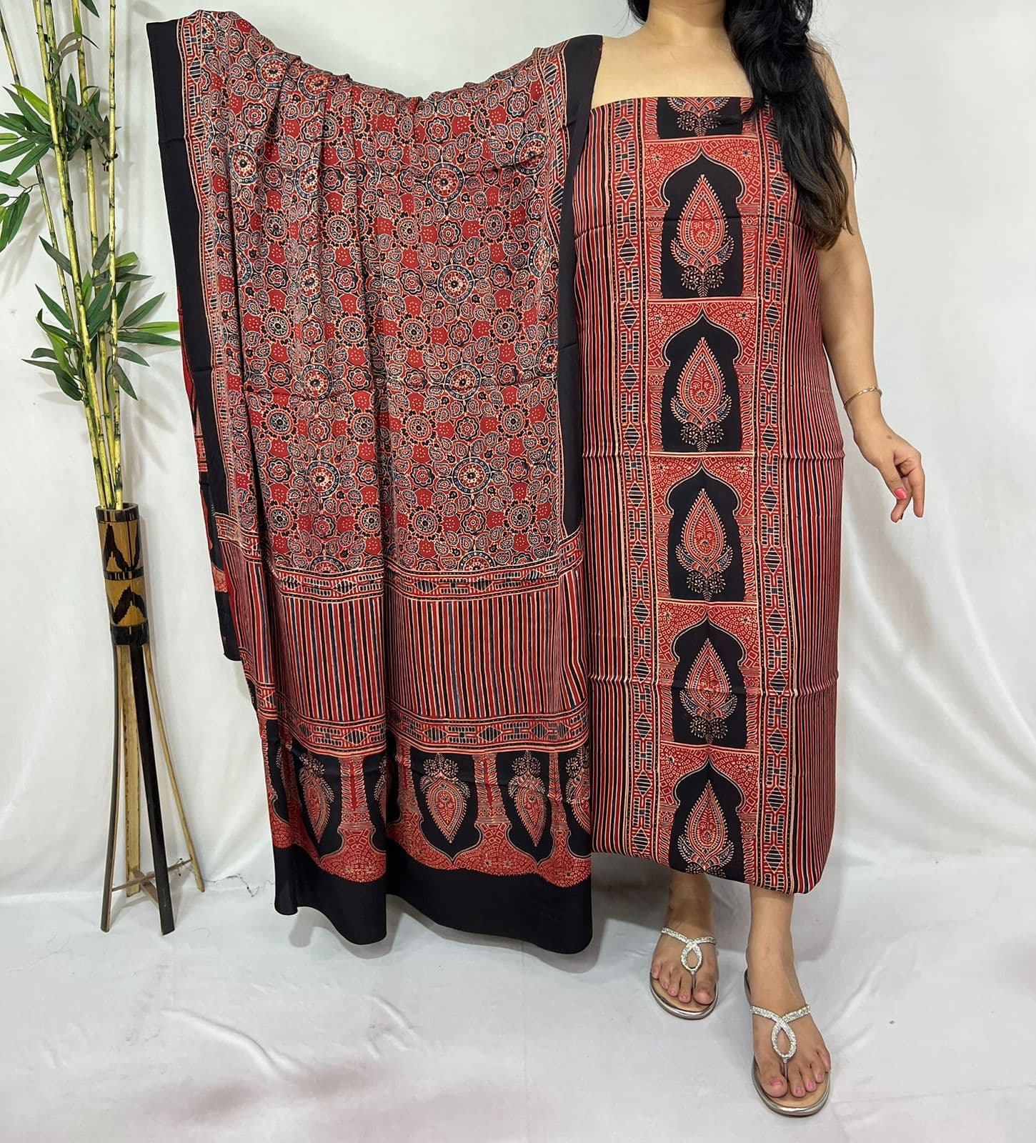 Ajrakh Print Modal Silk Suit — Piece 12