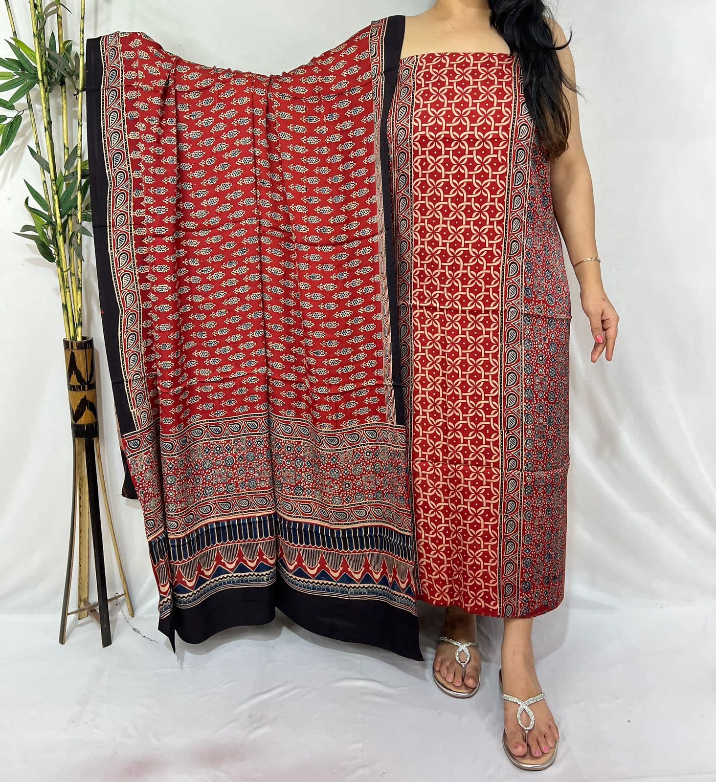 Ajrakh Print Modal Silk Suit — Piece 19