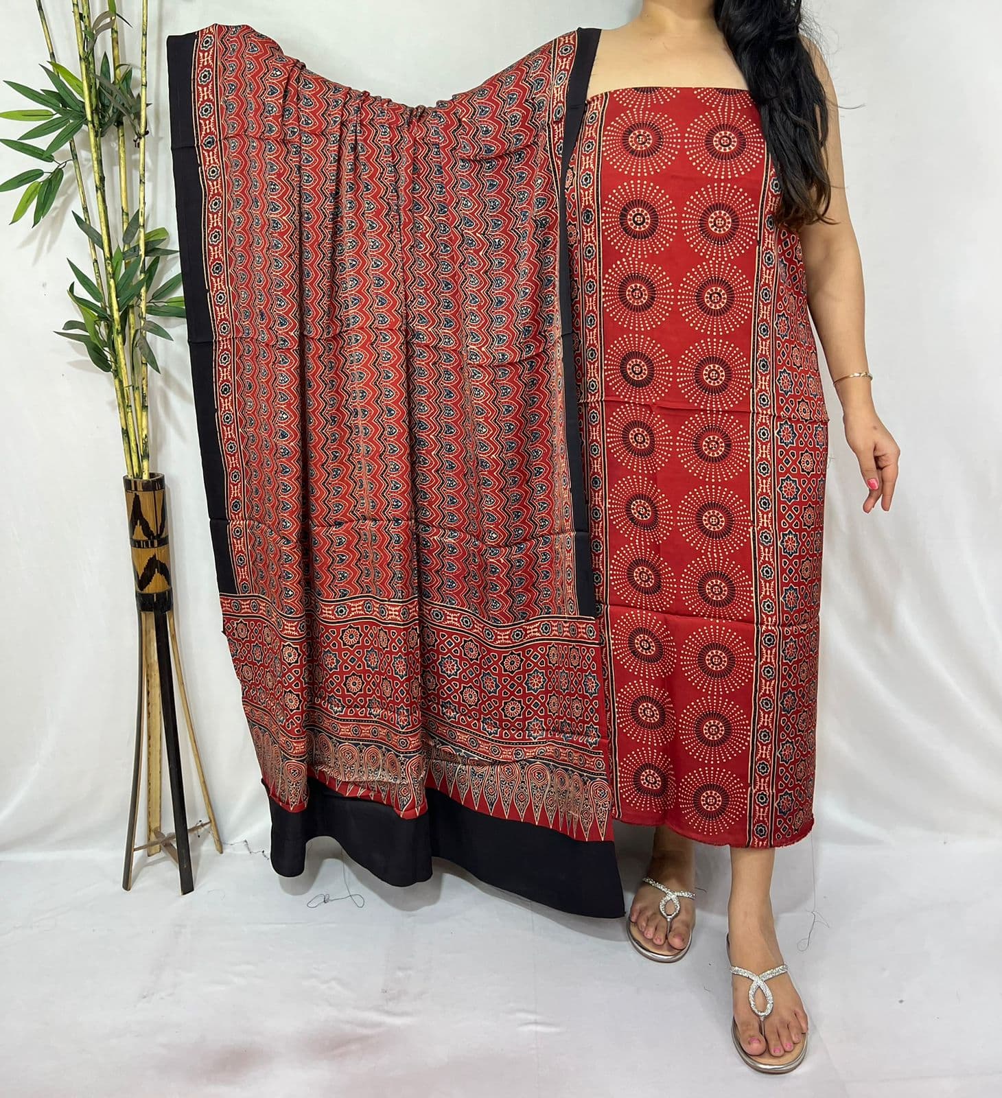Ajrakh Print Modal Silk Suit — Piece 21
