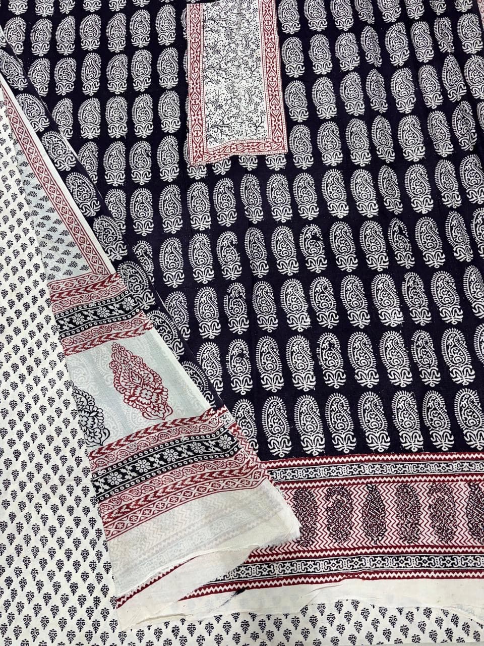 Baghprint Cotton Suit with Panel & Daman – Traditional Hand Block Print 3 Pc Suit — Piece 4