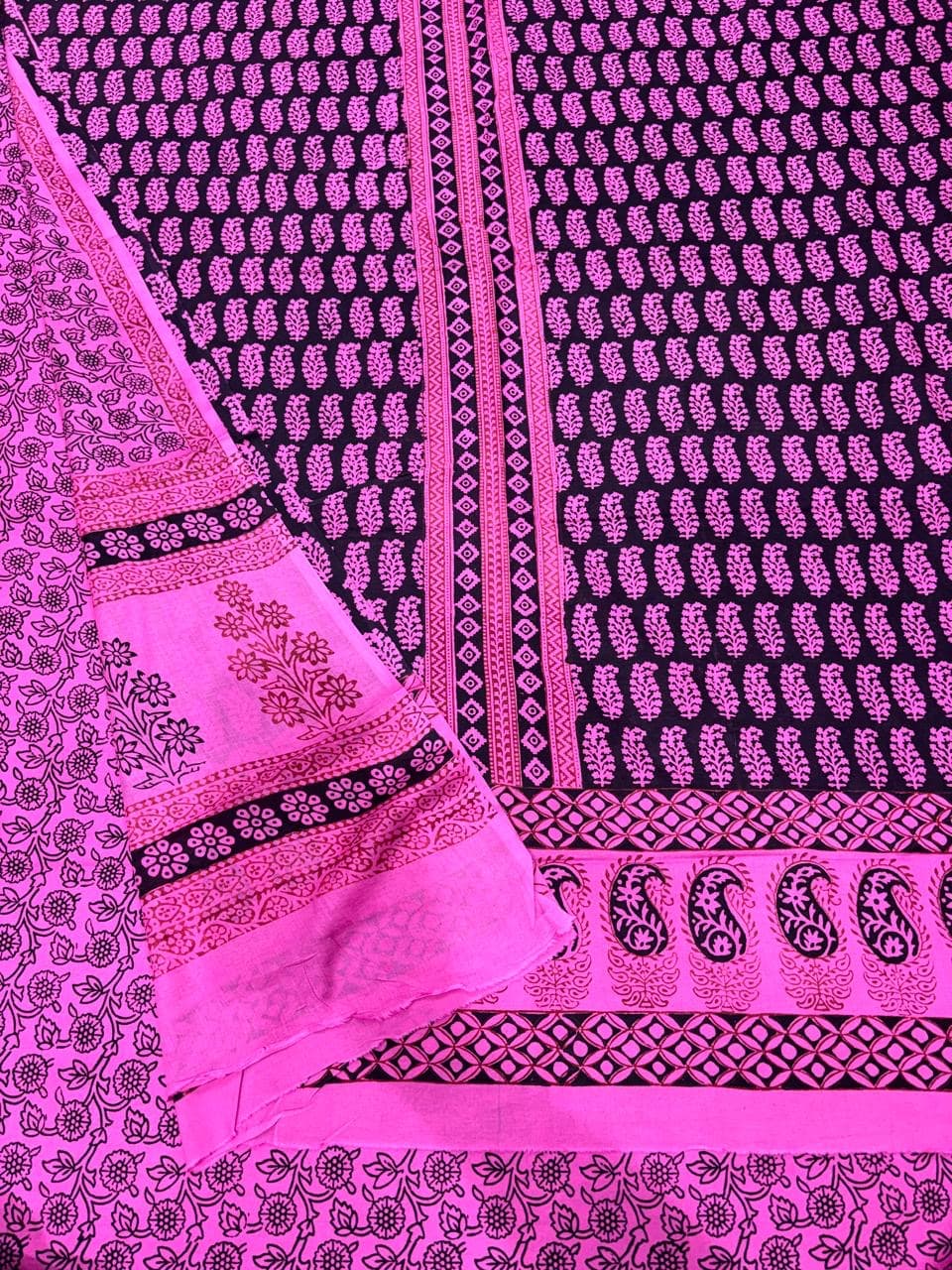 Baghprint Cotton Suit with Panel & Daman – Traditional Hand Block Print 3 Pc Suit — Piece 12