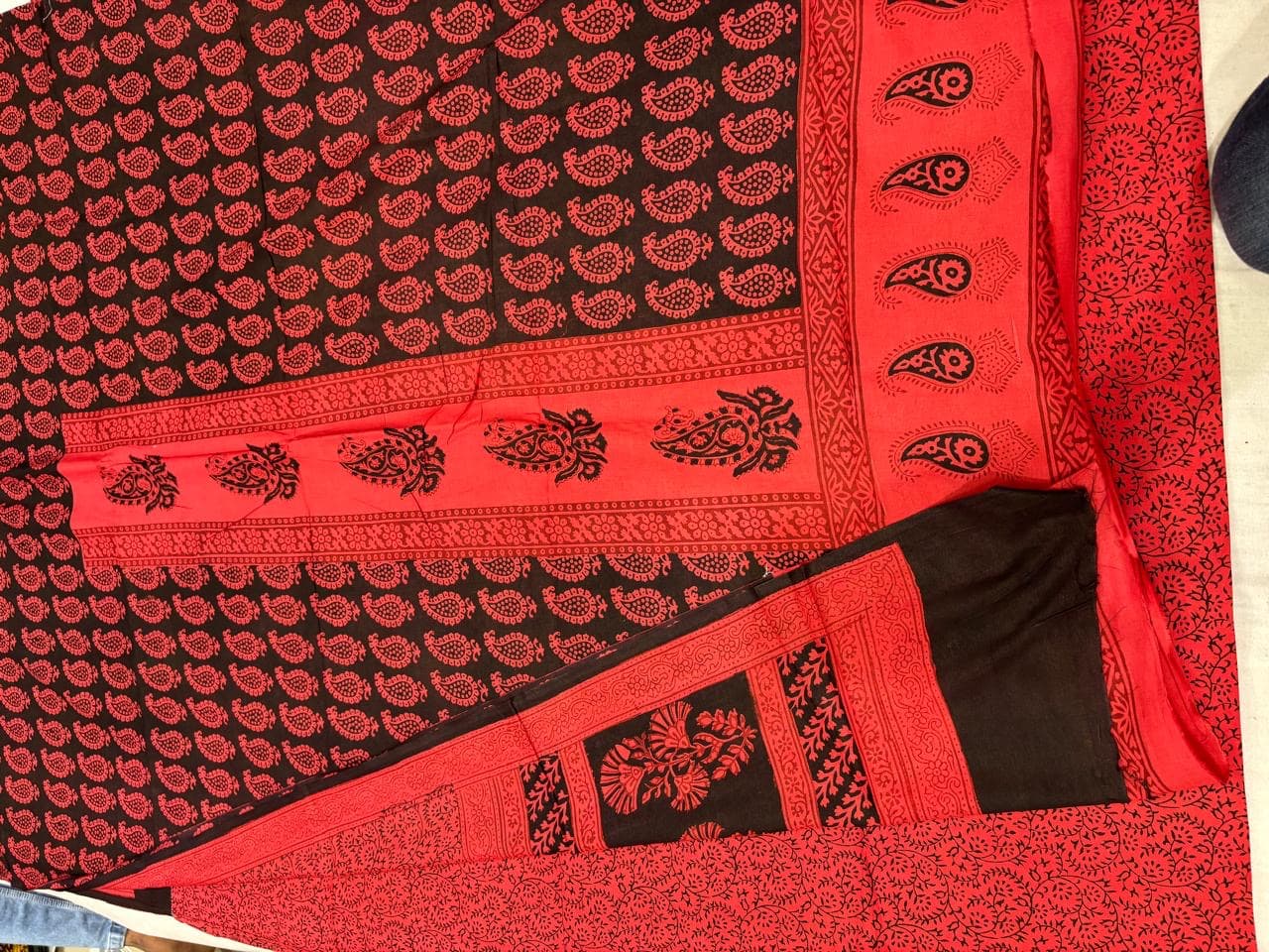 Baghprint Cotton Suit with Panel & Daman – Traditional Hand Block Print 3 Pc Suit — Piece 15