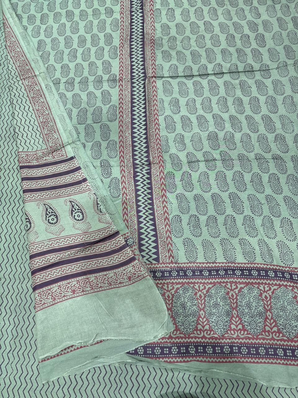 Baghprint Cotton Suit with Panel & Daman – Traditional Hand Block Print 3 Pc Suit — Piece 17