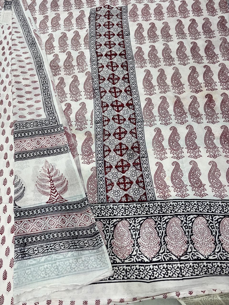 Baghprint Cotton Suit with Panel & Daman – Traditional Hand Block Print 3 Pc Suit — Piece 24