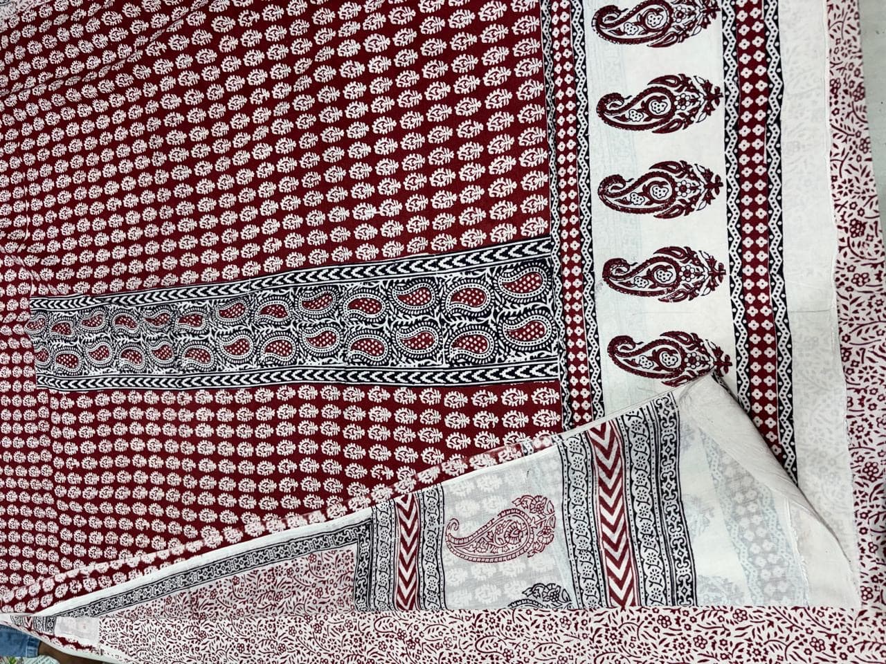 Baghprint Cotton Suit with Panel & Daman – Traditional Hand Block Print 3 Pc Suit — Piece 25