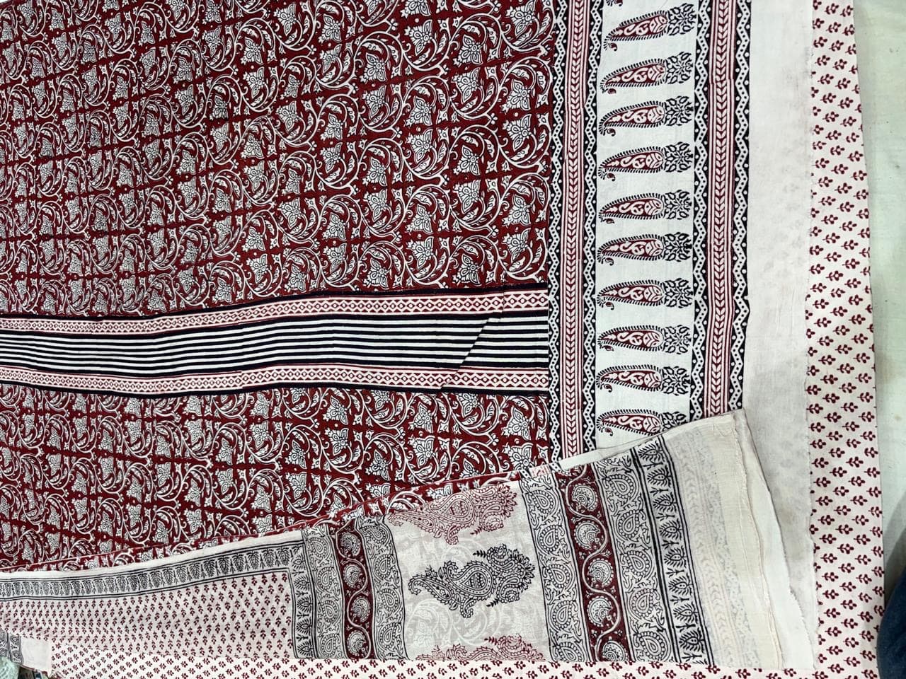 Baghprint Cotton Suit with Panel & Daman – Traditional Hand Block Print 3 Pc Suit — Piece 29
