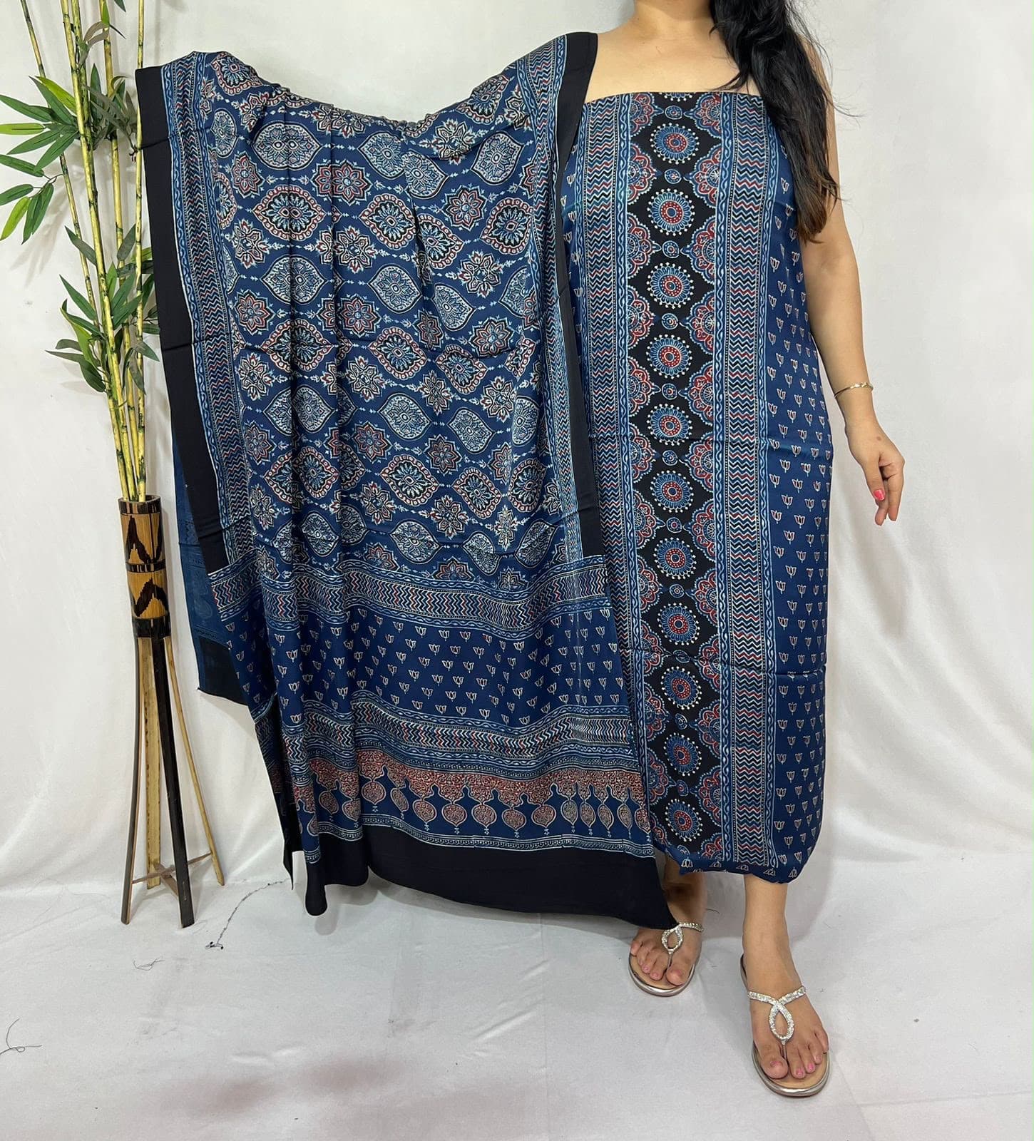 Ajrakh Print Modal Silk 2pc Suit — Piece 4