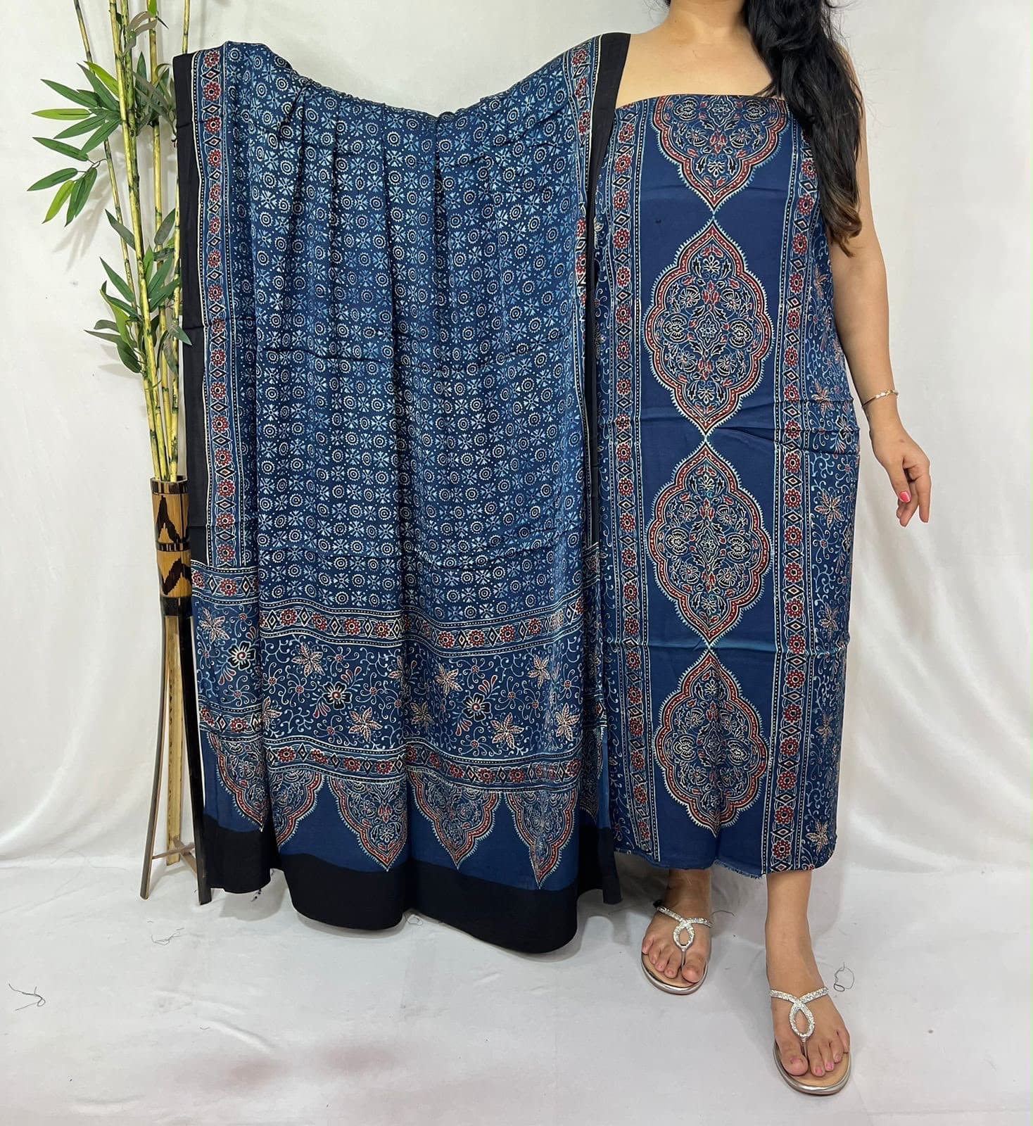Ajrakh Print Modal Silk 2pc Suit — Piece 6