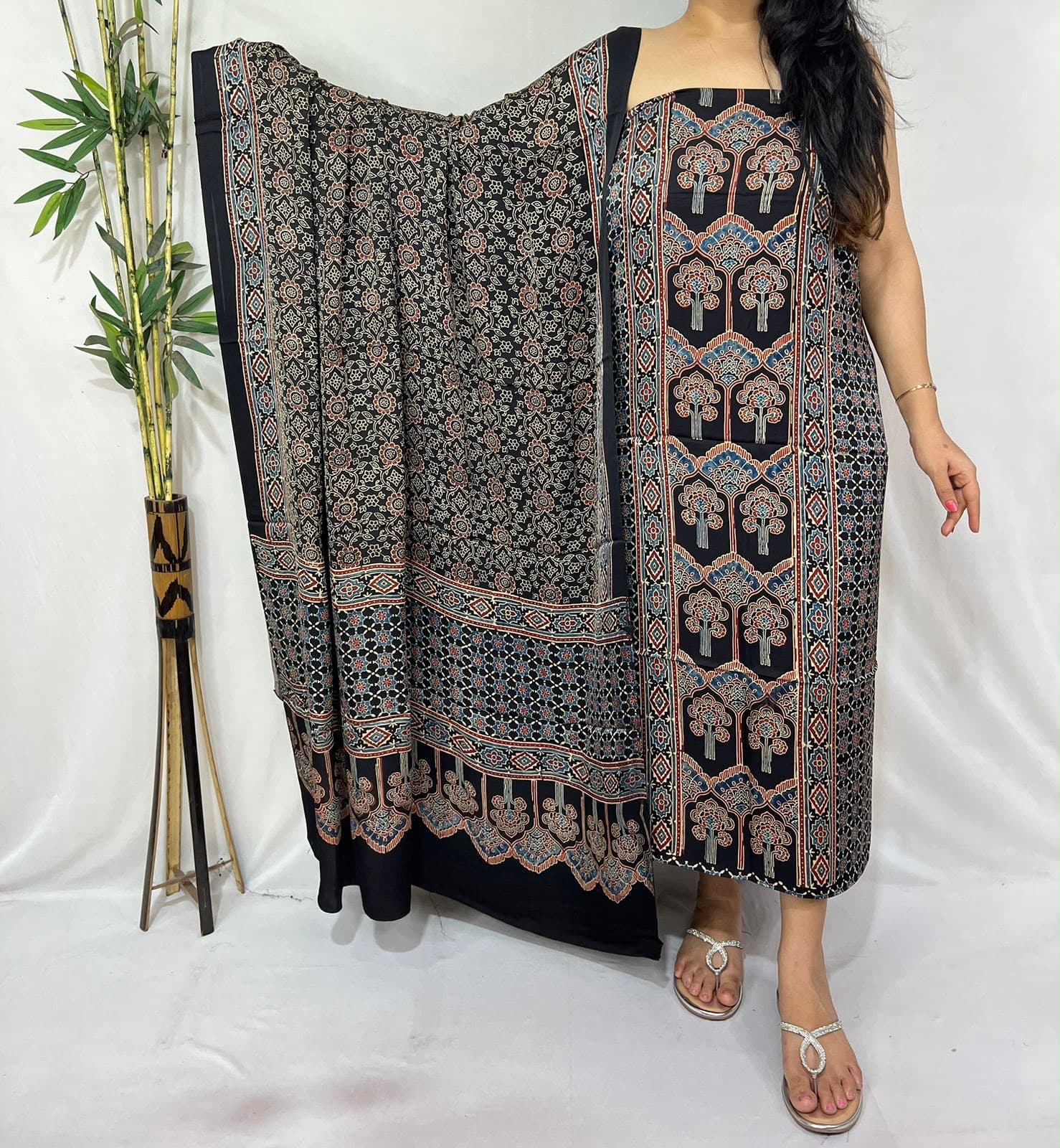 Ajrakh Print Modal Silk 2pc Suit — Piece 7
