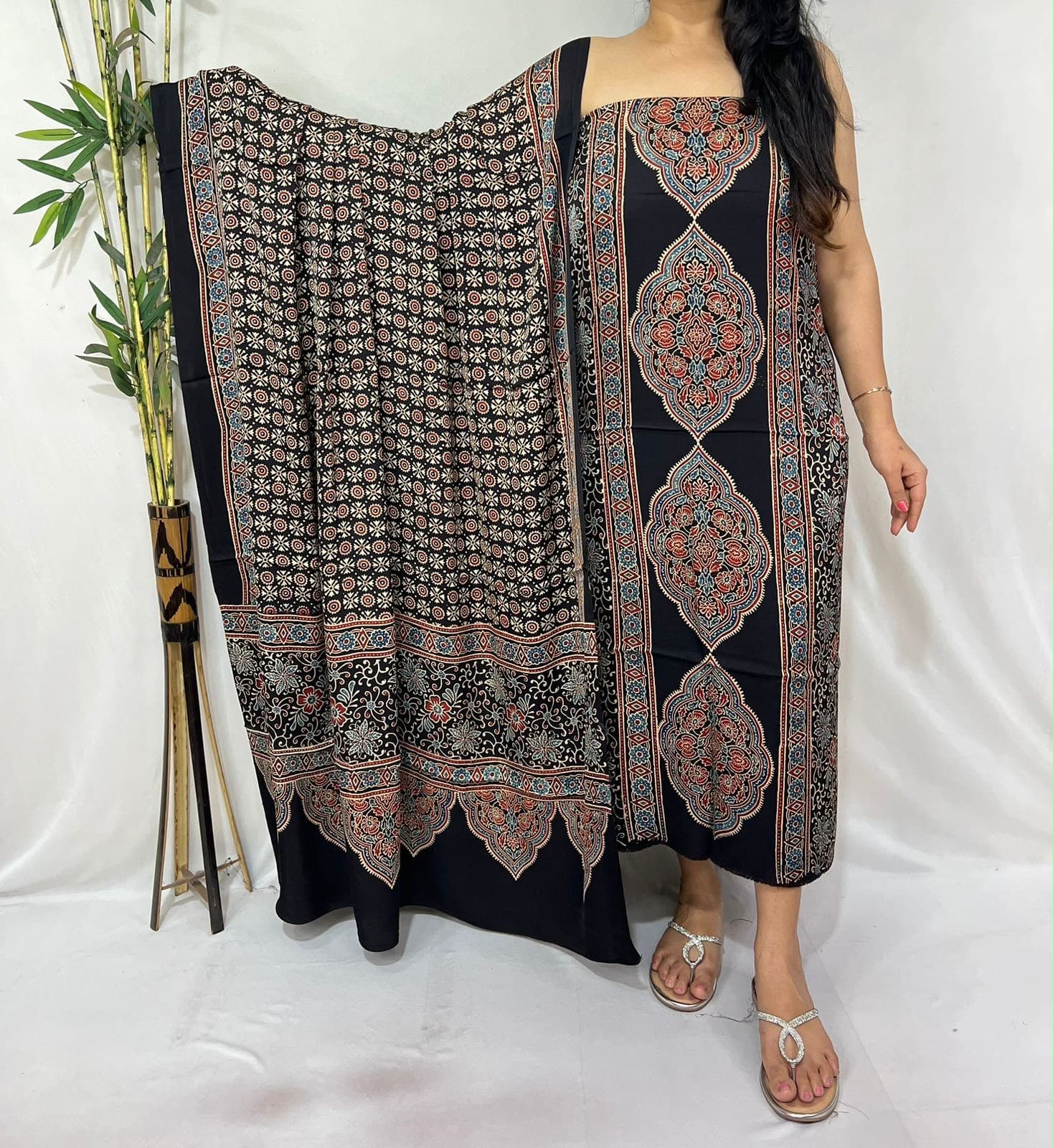 Ajrakh Print Modal Silk 2pc Suit — Piece 8