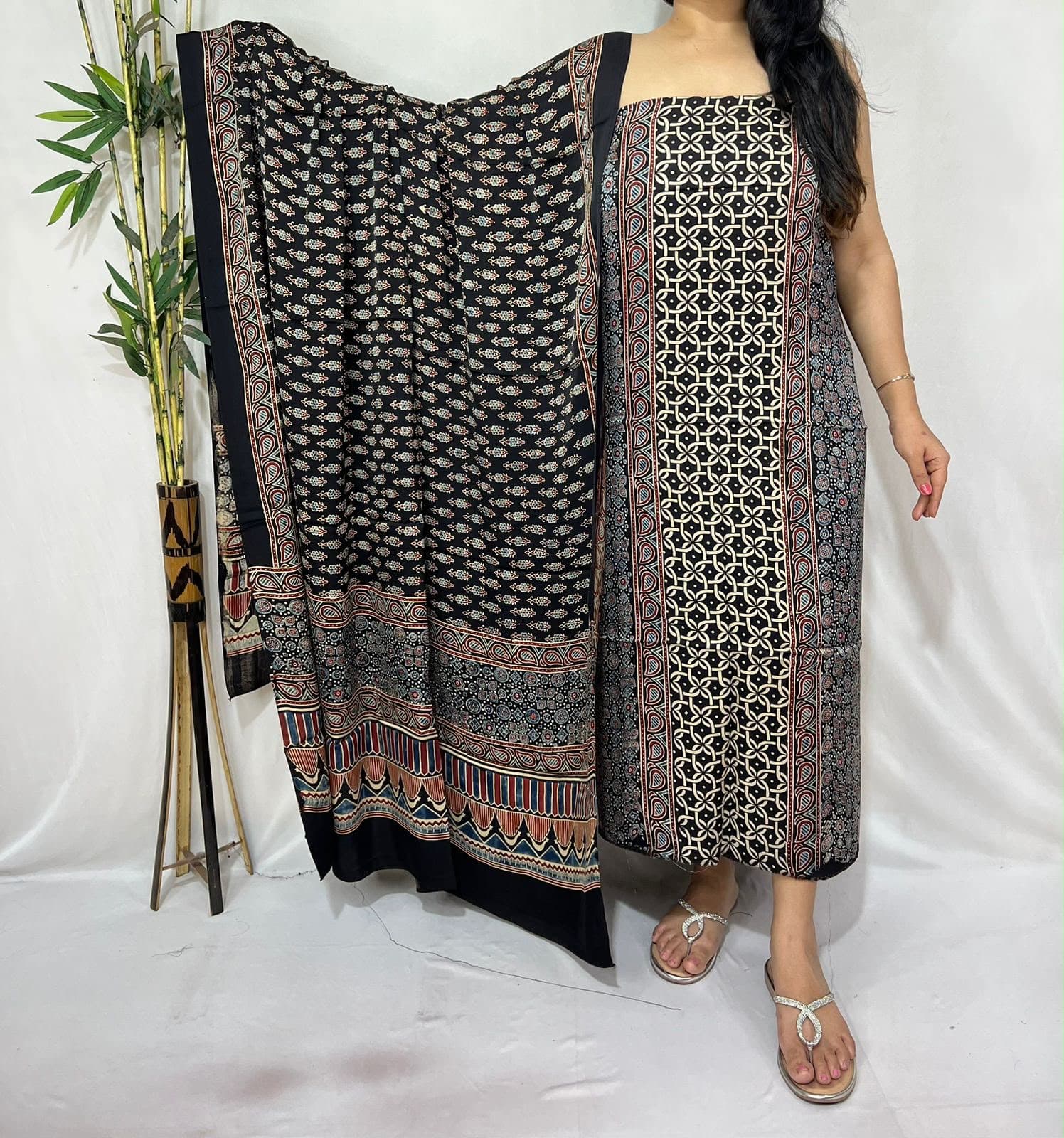 Ajrakh Print Modal Silk 2pc Suit — Piece 9