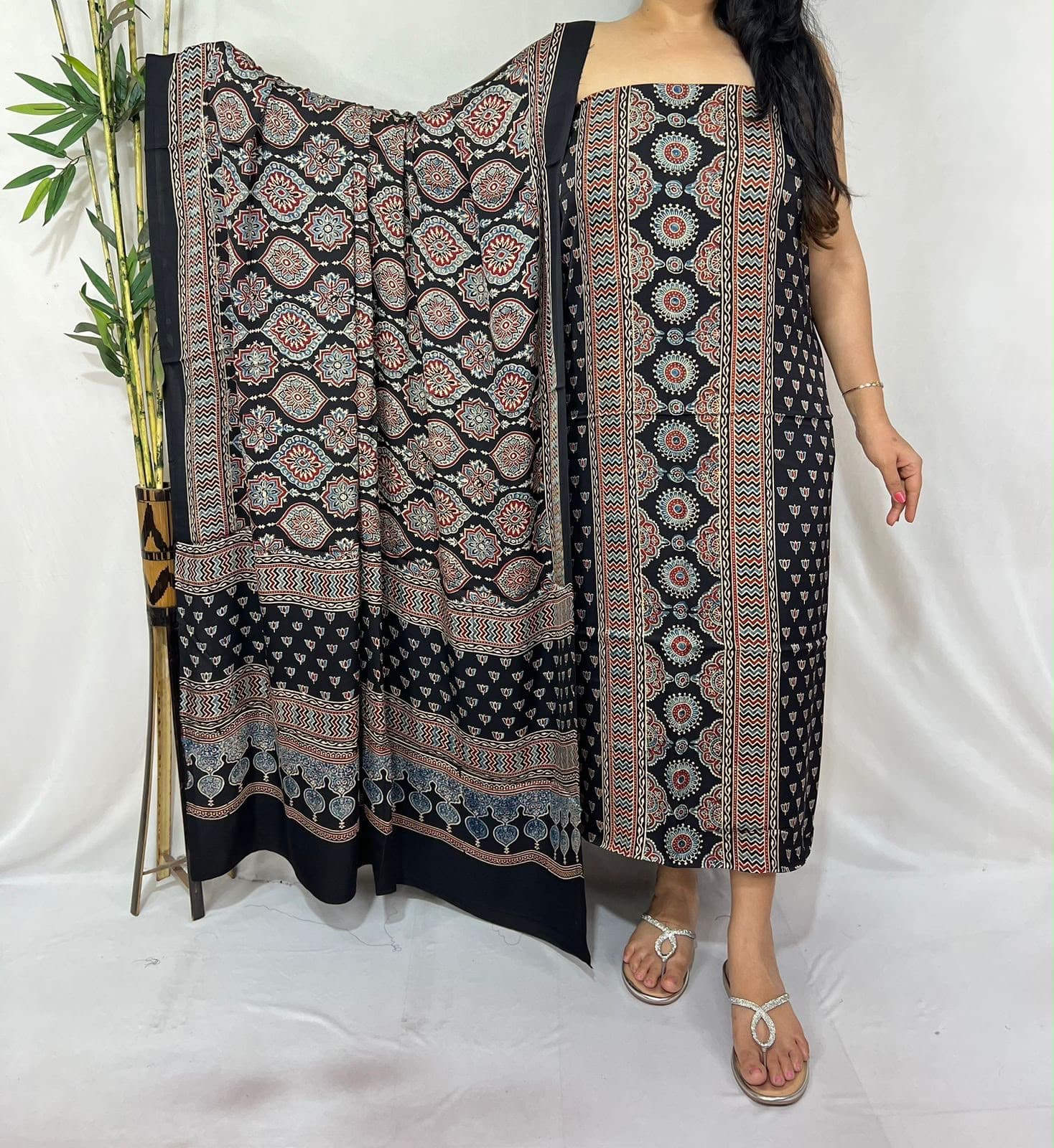 Ajrakh Print Modal Silk 2pc Suit — Piece 10