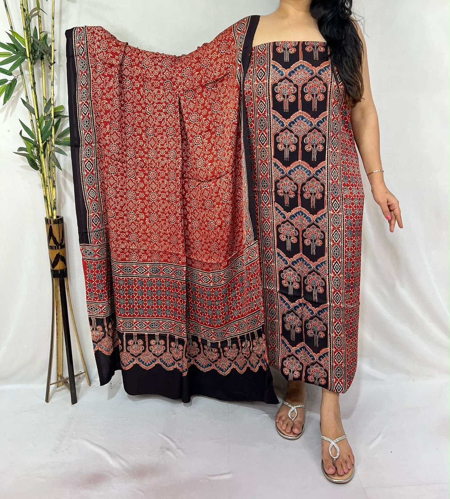 Ajrakh Print Modal Silk 2pc Suit — Piece 11