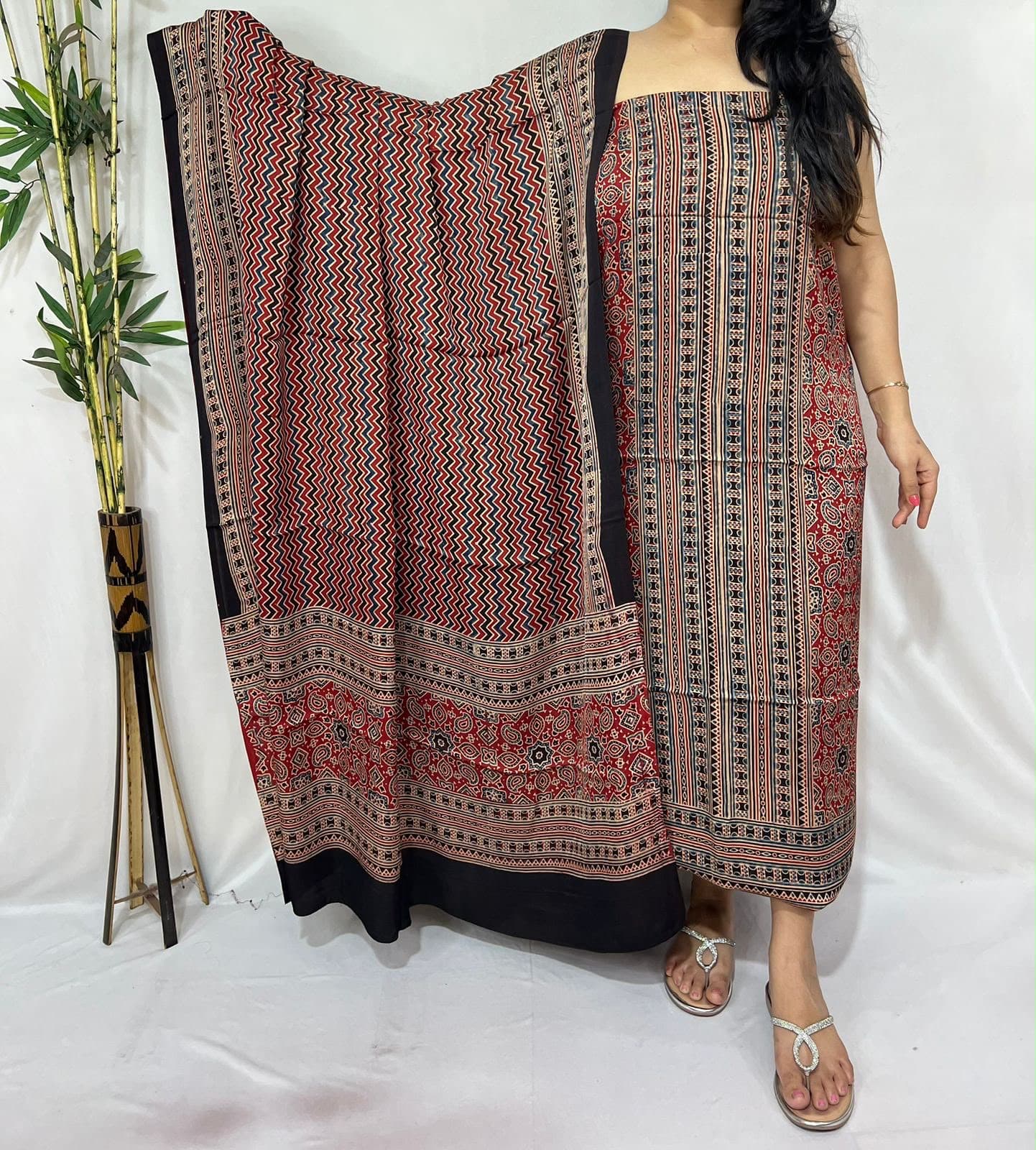 Ajrakh Print Modal Silk 2pc Suit — Piece 12