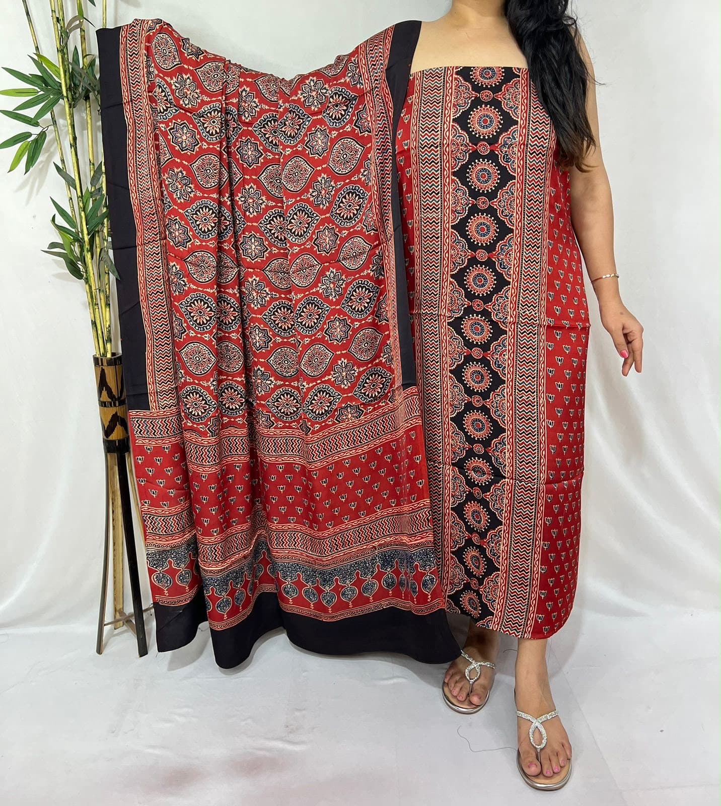 Ajrakh Print Modal Silk 2pc Suit — Piece 13
