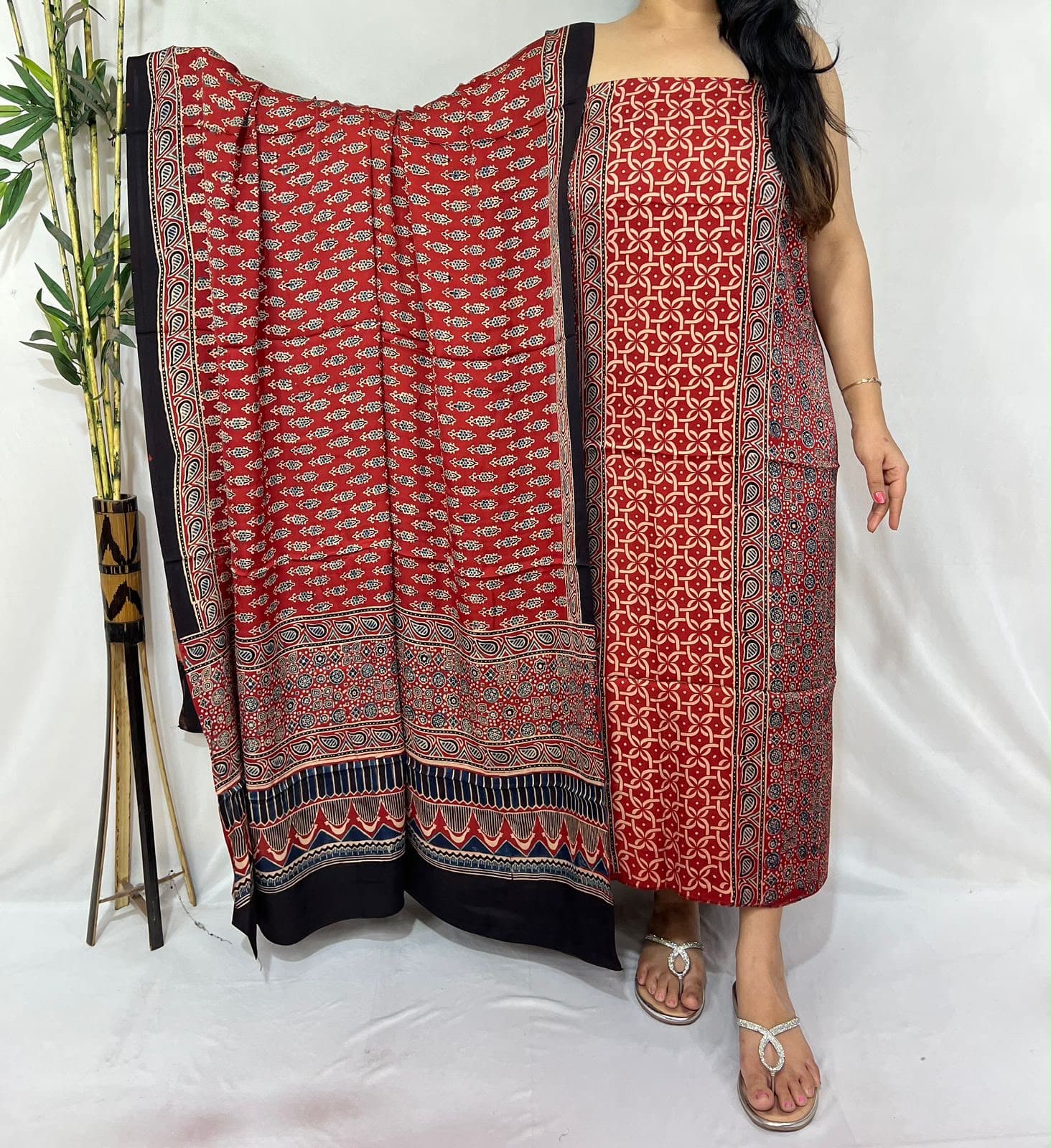Ajrakh Print Modal Silk 2pc Suit — Piece 14